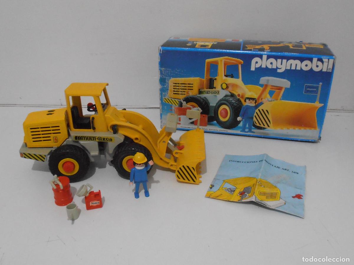 Playmobil: EXCAVADORA PLAYMOBIL REF 3458, CAJA Y COMPLETO, A&Ntilde;OS 90