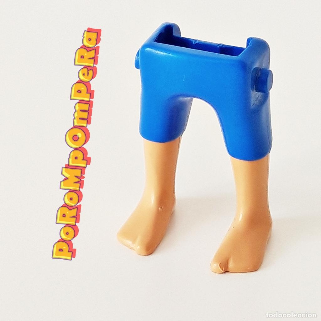Playmobil: PLAYMOBIL PIERNA PANTAL&Oacute;N AZUL PIE DESCALZO BRONCEADO COMPLETAR/CUSTOM ALDEANO BEL&Eacute;N MEDIEVAL PD