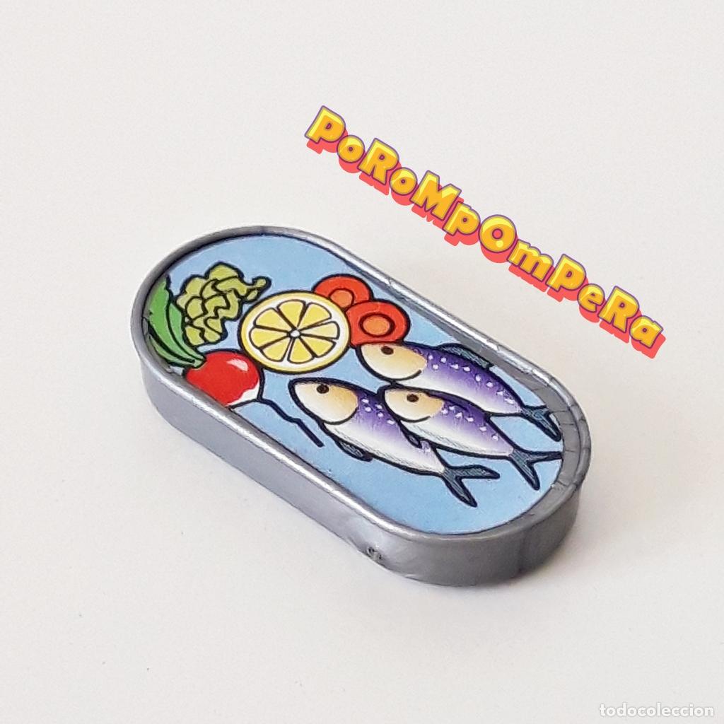 Playmobil: PLAYMOBIL LATA OVALADA PLATEADA SARDINAS CONSERVA TARRO BOTE ENVASE COCINA TIENDA SUPERMERCADO K6