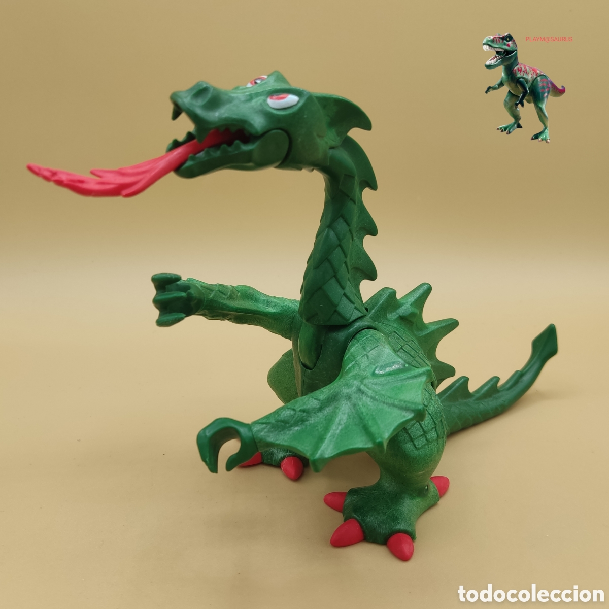 Playmobil: Playmobil figura dragon verde animal mitologico castillo medieval monstruo fuego 3345 3840 3912 7876