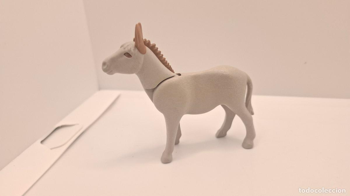 Playmobil: PLAYMOBIL BURRO ASNO GRIS BEL&Eacute;N OESTE VIKINGO MEDIEVAL GRANJA 050326