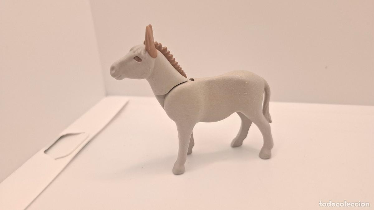 Playmobil: PLAYMOBIL BURRO ASNO GRIS BEL&Eacute;N OESTE VIKINGO MEDIEVAL GRANJA 050326
