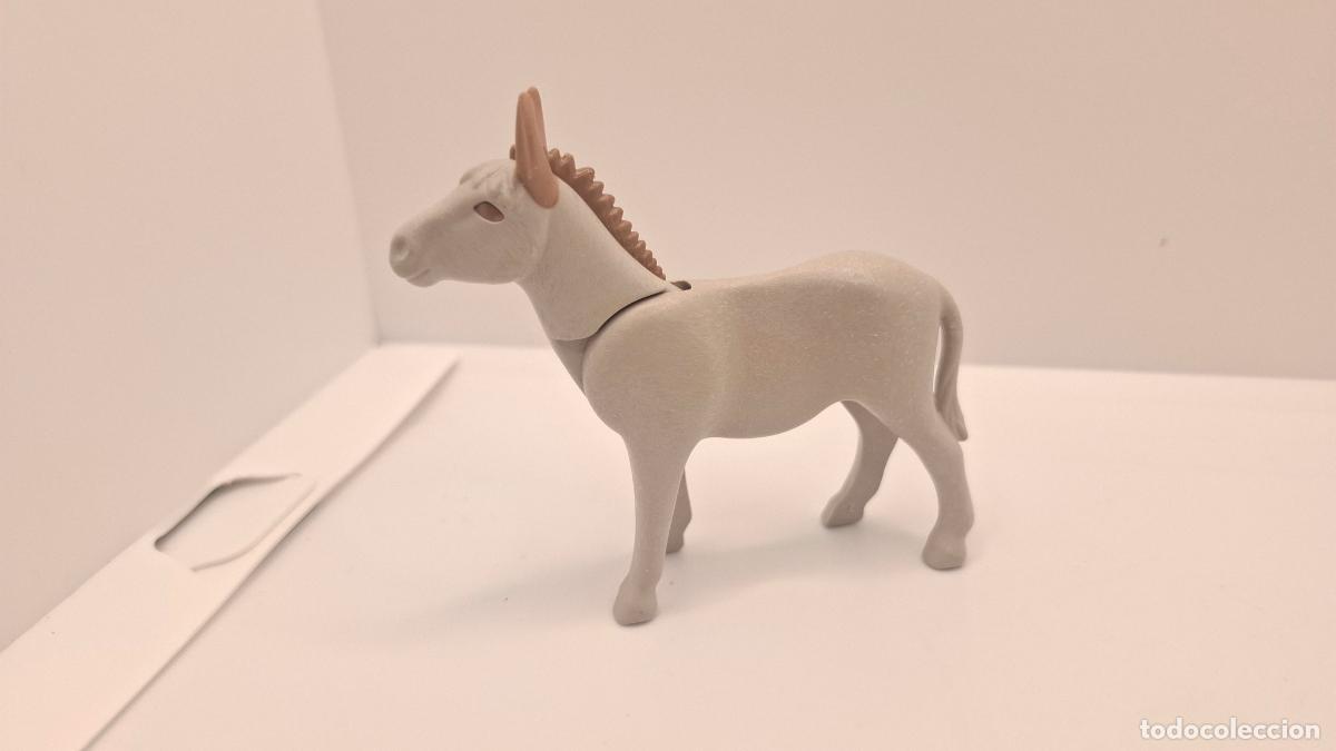 Playmobil: PLAYMOBIL BURRO ASNO GRIS BEL&Eacute;N OESTE VIKINGO MEDIEVAL GRANJA 050326