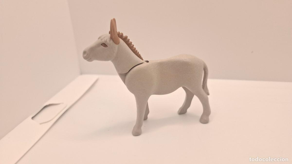 Playmobil: PLAYMOBIL BURRO ASNO GRIS BEL&Eacute;N OESTE VIKINGO MEDIEVAL GRANJA 050326