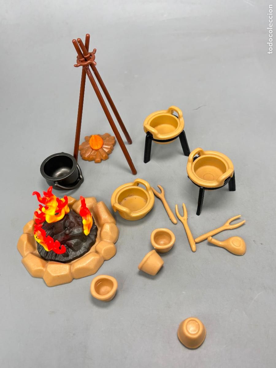 Playmobil: Playmobil lote accesorios fuego marmita india