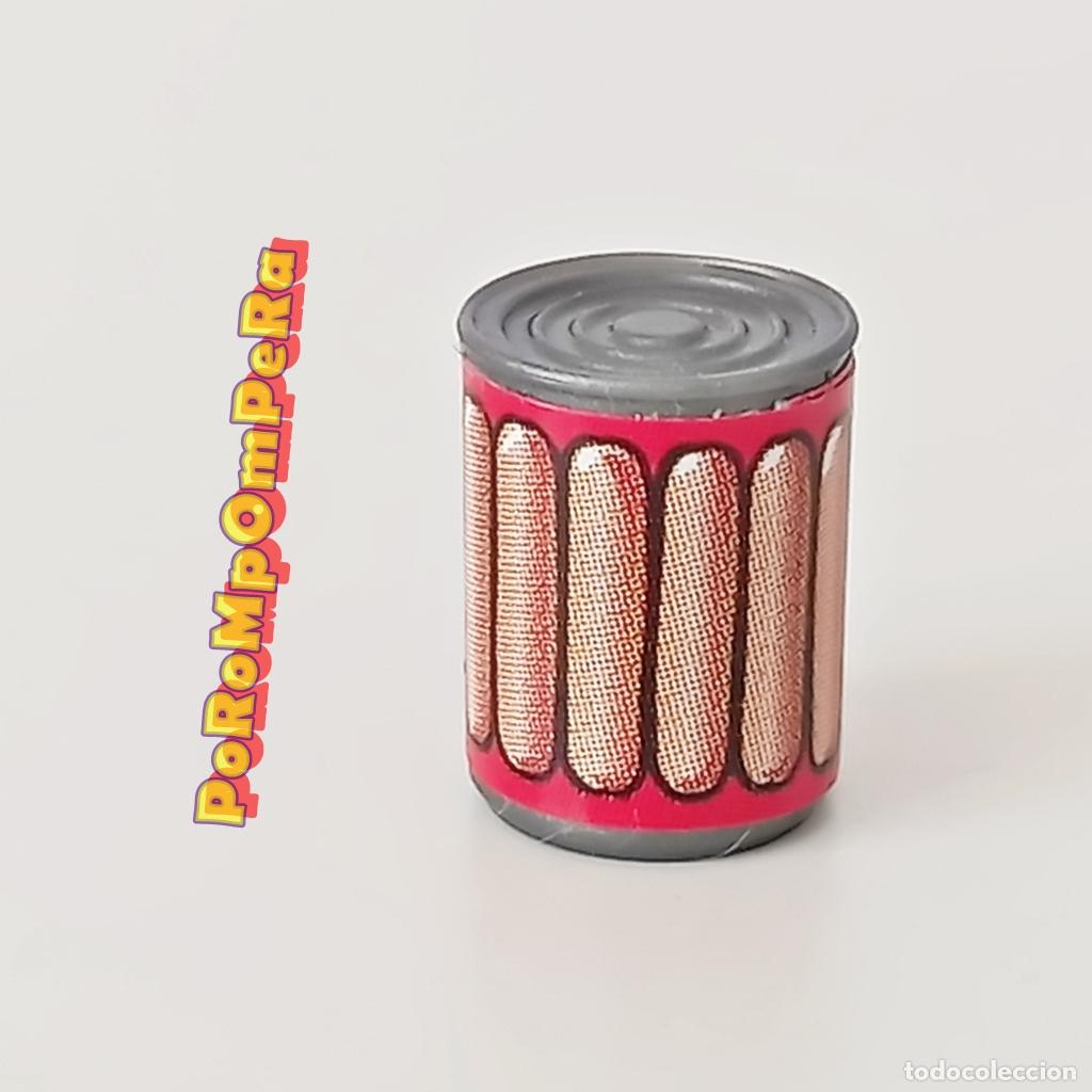 Playmobil: PLAYMOBIL LATA DE SALCHICHAS CONSERVA TARRO BOTE ENVASE COCINA TIENDA SUPERMERCADO i2