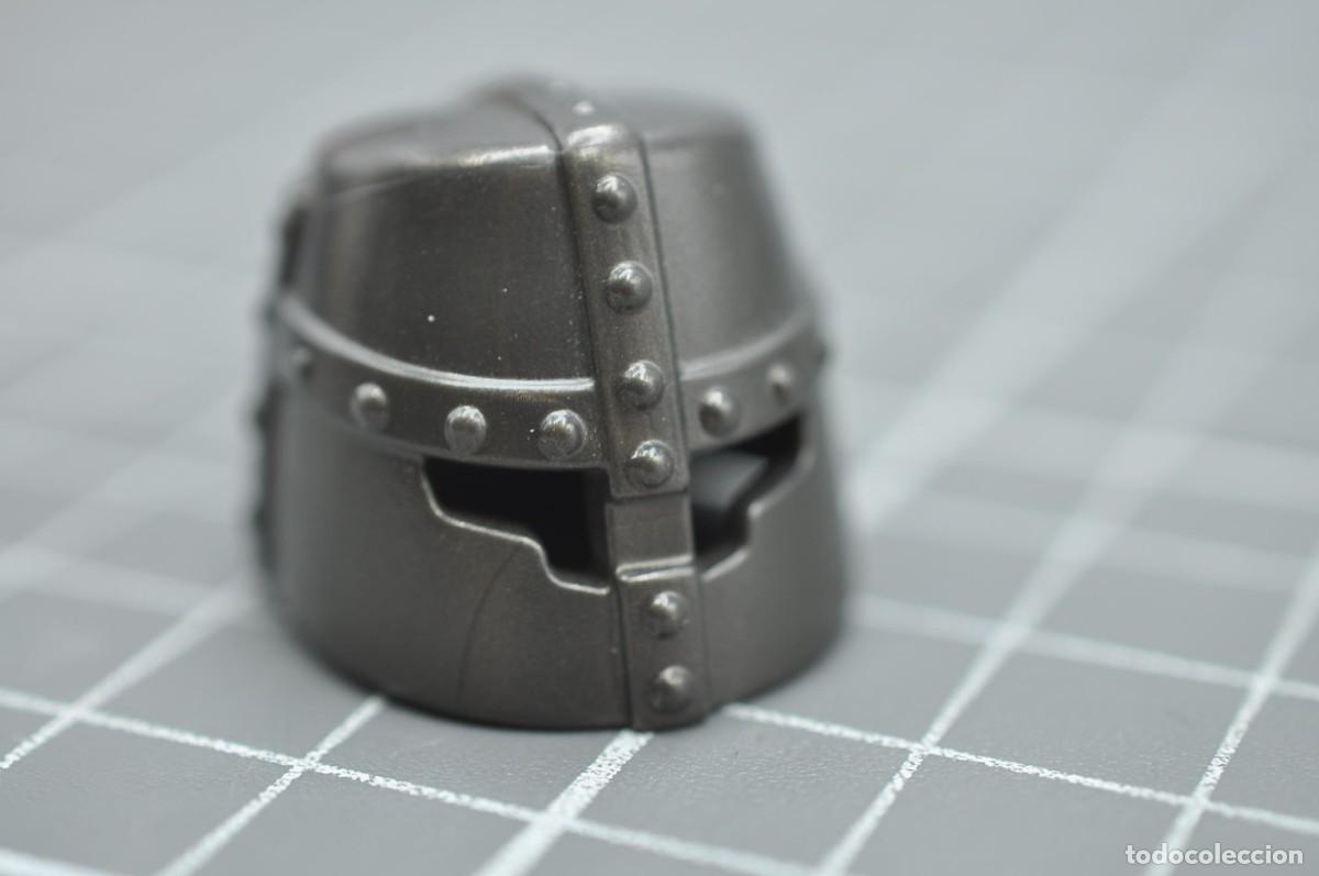 Playmobil: cj1407 PLAYMOBIL, CASCO YELMO GRIS OSCURO MEDIEVAL 4865,4866,4868,4869,4873,4933,5240,5657,5972