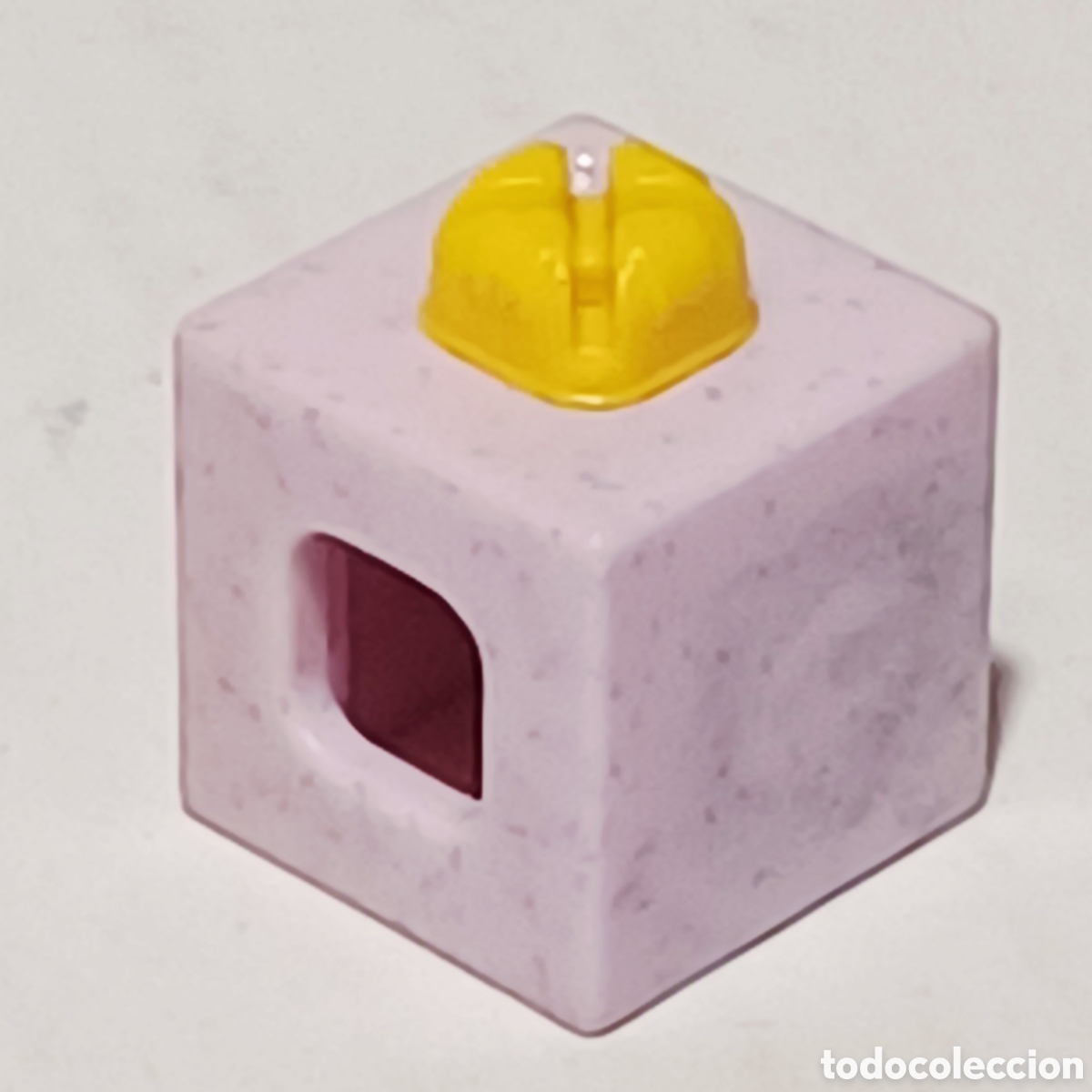 Playmobil: Pieza playmobil system X cubo cubilete bloque base rosa claro jaspe