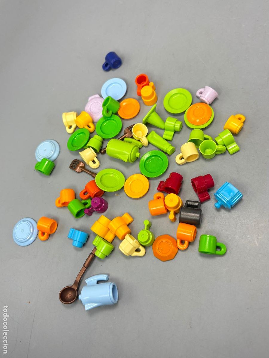 Playmobil: Playmobil lote plato cuenco jarra taza varios colores