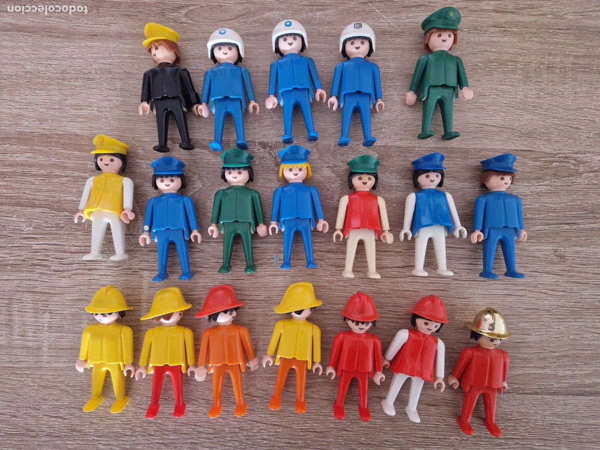 Playmobil: Lote 19 figura mu&ntilde;eco playmobil geobra 1974 policia oficial cartero seguridad antiguo