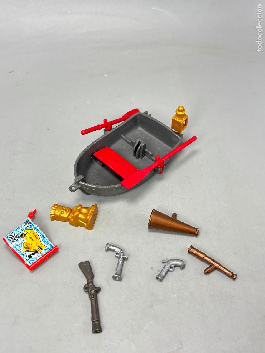 Playmobil: PLAYMOBIL barca con remos y mapa accesorios pirata escopeta pistola
