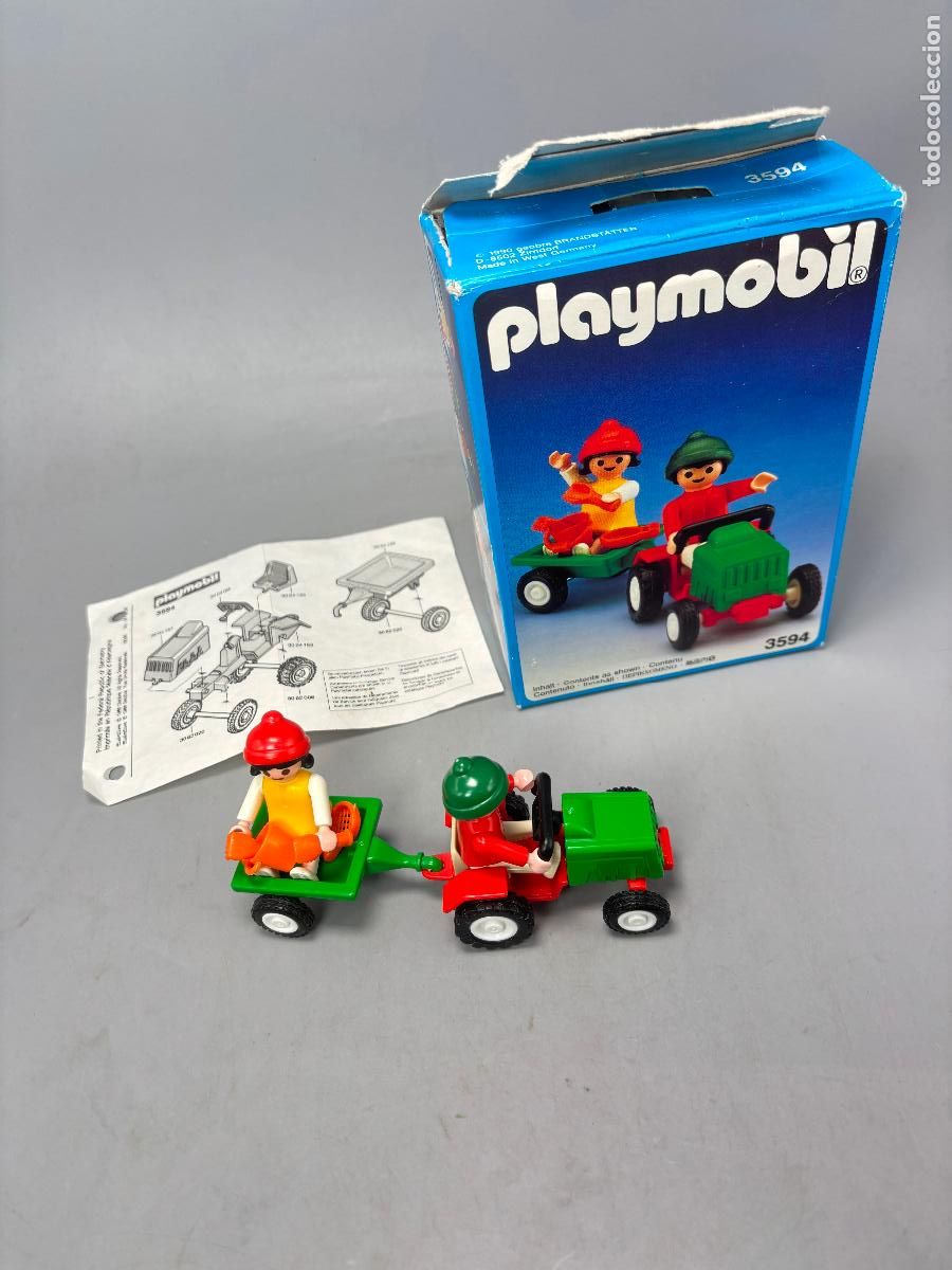 Playmobil: Playmobil 3594 ni&ntilde;os con tractor instrucciones y caja original
