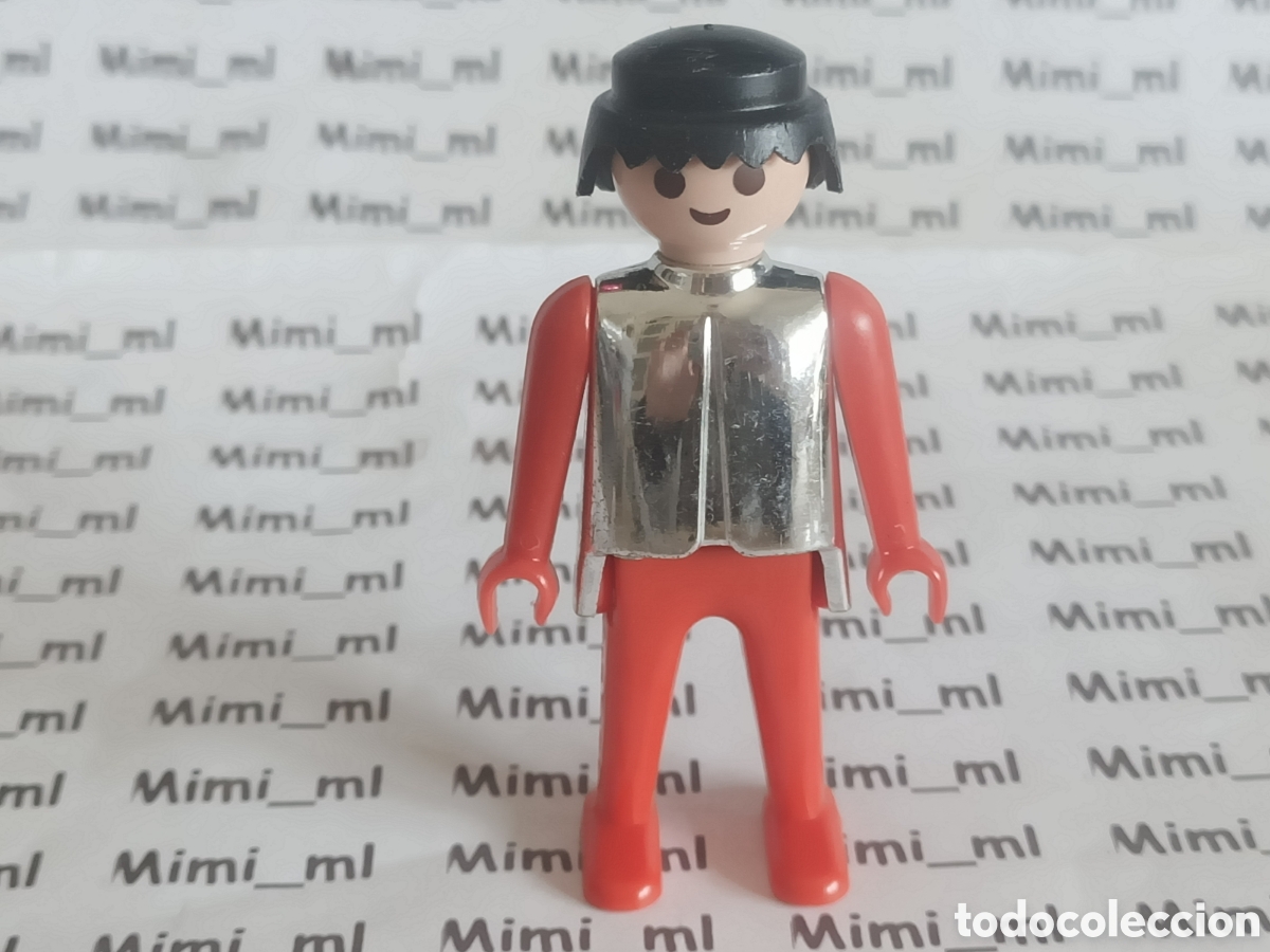 Playmobil: Playmobil figura soldado castillo medieval primera &eacute;poca torso cromado cuerpo plateado