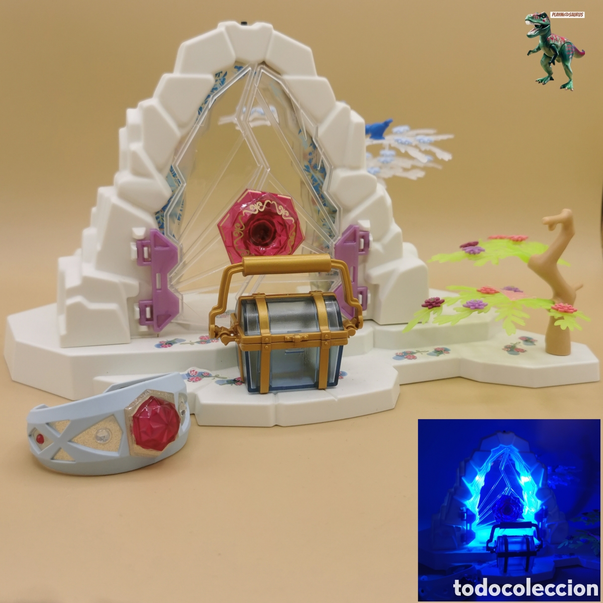 Playmobil: Playmobil mundo magico puerta de hielo cristal entrada al mundo de invierno nieve hadas - con luz