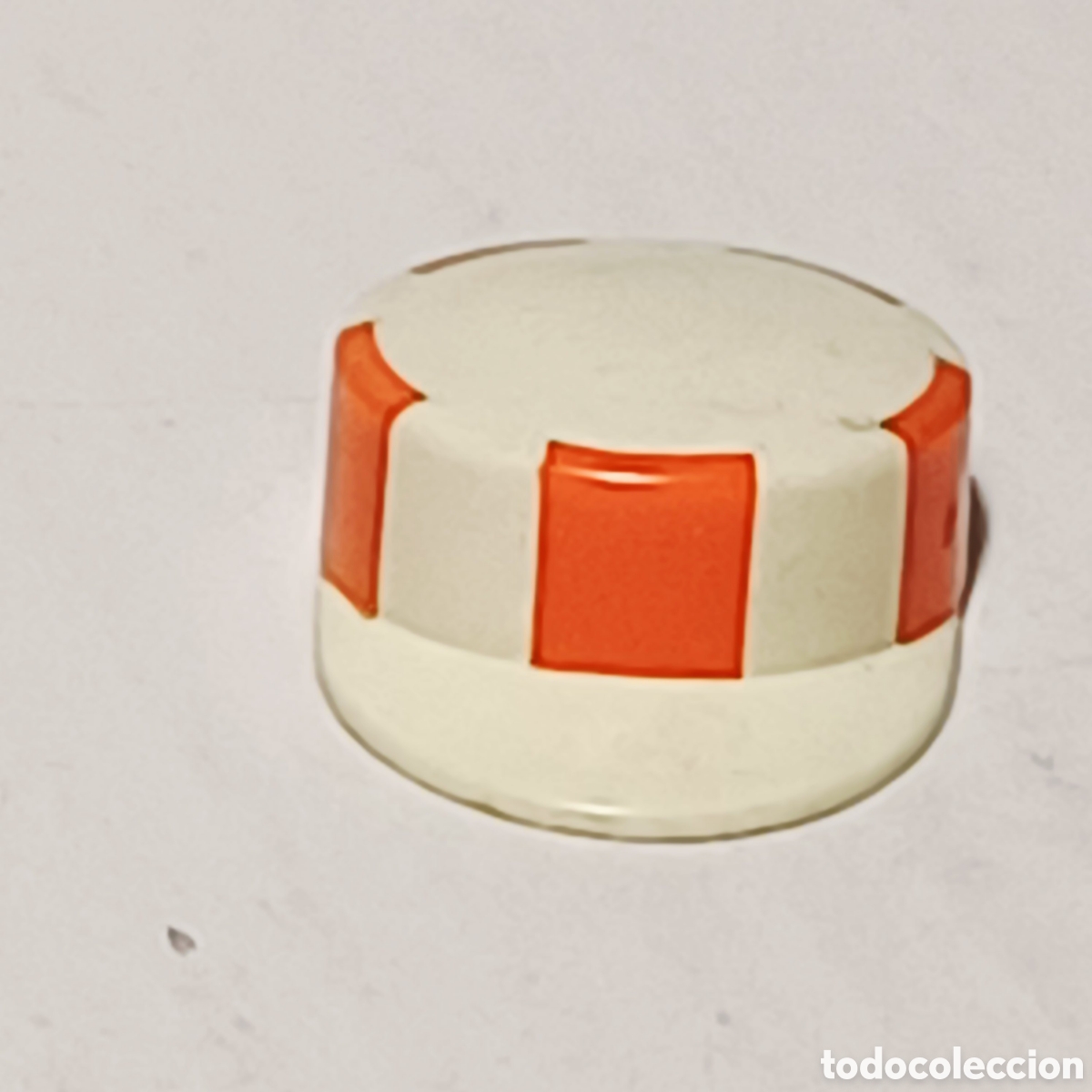 Playmobil: Pieza playmobil gorra visera rayas blancas naranja obrero ferroviario gasolinero
