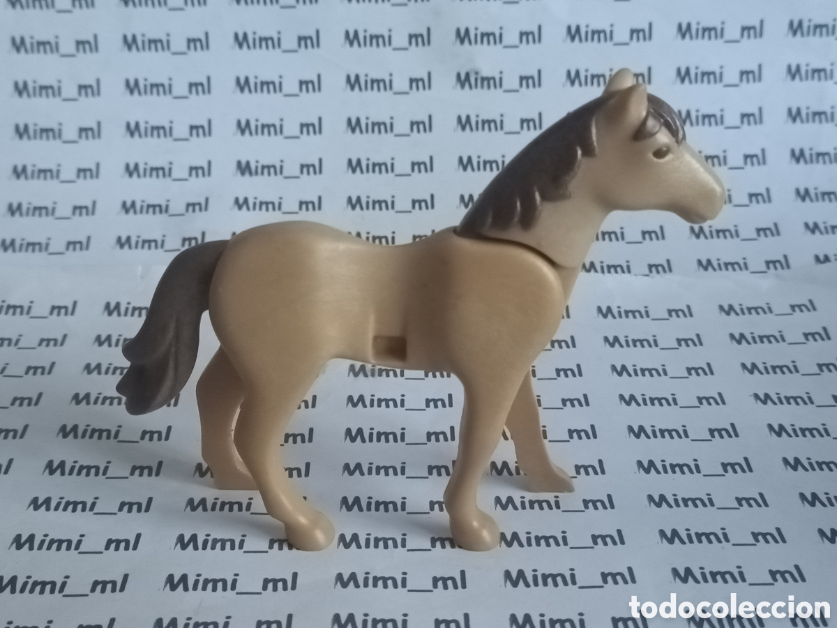 Playmobil: Playmobil caballo marr&oacute;n claro segunda generaci&oacute;n animales western oeste medieval h&iacute;pica
