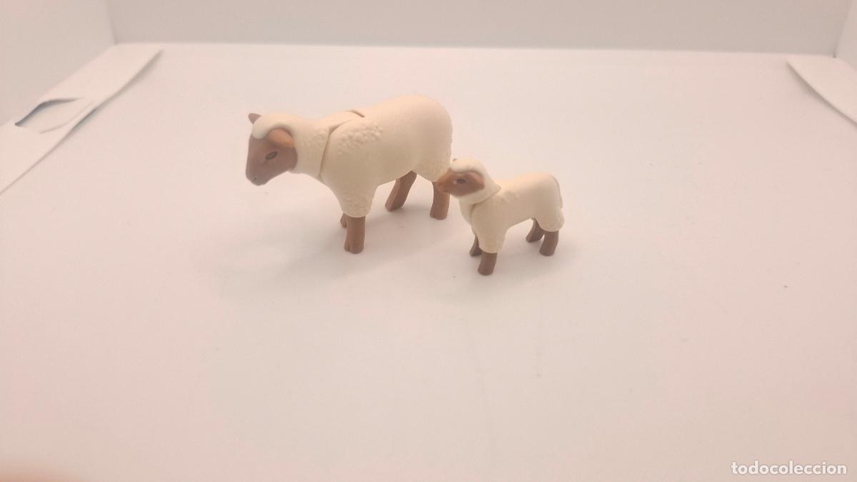 Playmobil: PLAYMOBIL OVEJA SUFFOLK CON CREIA ANIMAL BELEN GRANJA VIKINGO ZOO DIAROMA