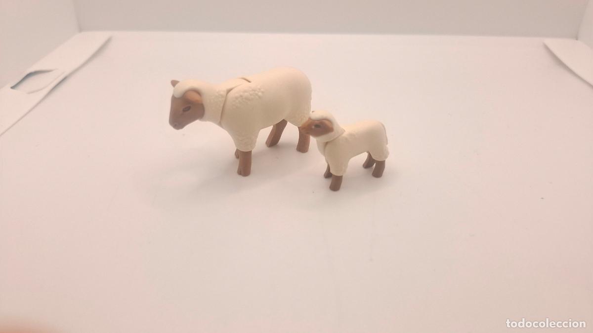 Playmobil: PLAYMOBIL OVEJA SUFFOLK CON CREIA ANIMAL BELEN GRANJA VIKINGO ZOO DIAROMA