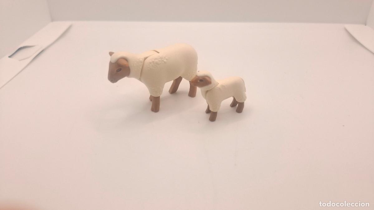 Playmobil: PLAYMOBIL OVEJA SUFFOLK CON CREIA ANIMAL BELEN GRANJA VIKINGO ZOO DIAROMA