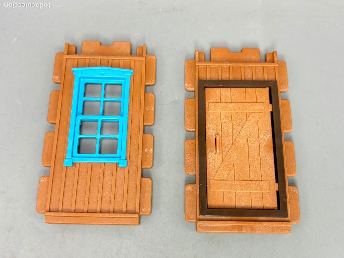Playmobil: Playmobil lote pared puerta y ventana casa rancho estaci&oacute;n oeste