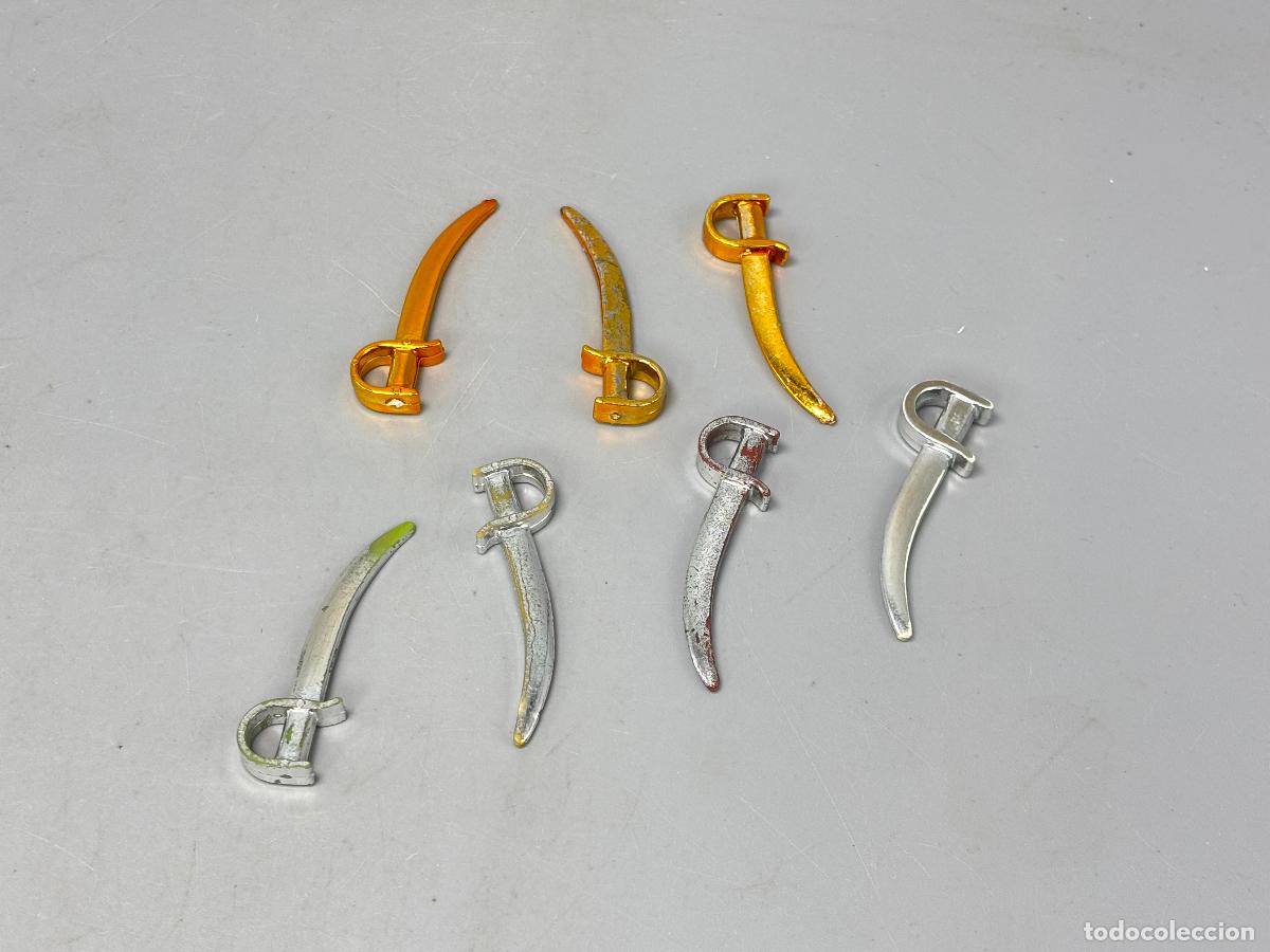 Playmobil: Playmobil lote espada cromada plata y oro nordista soldado