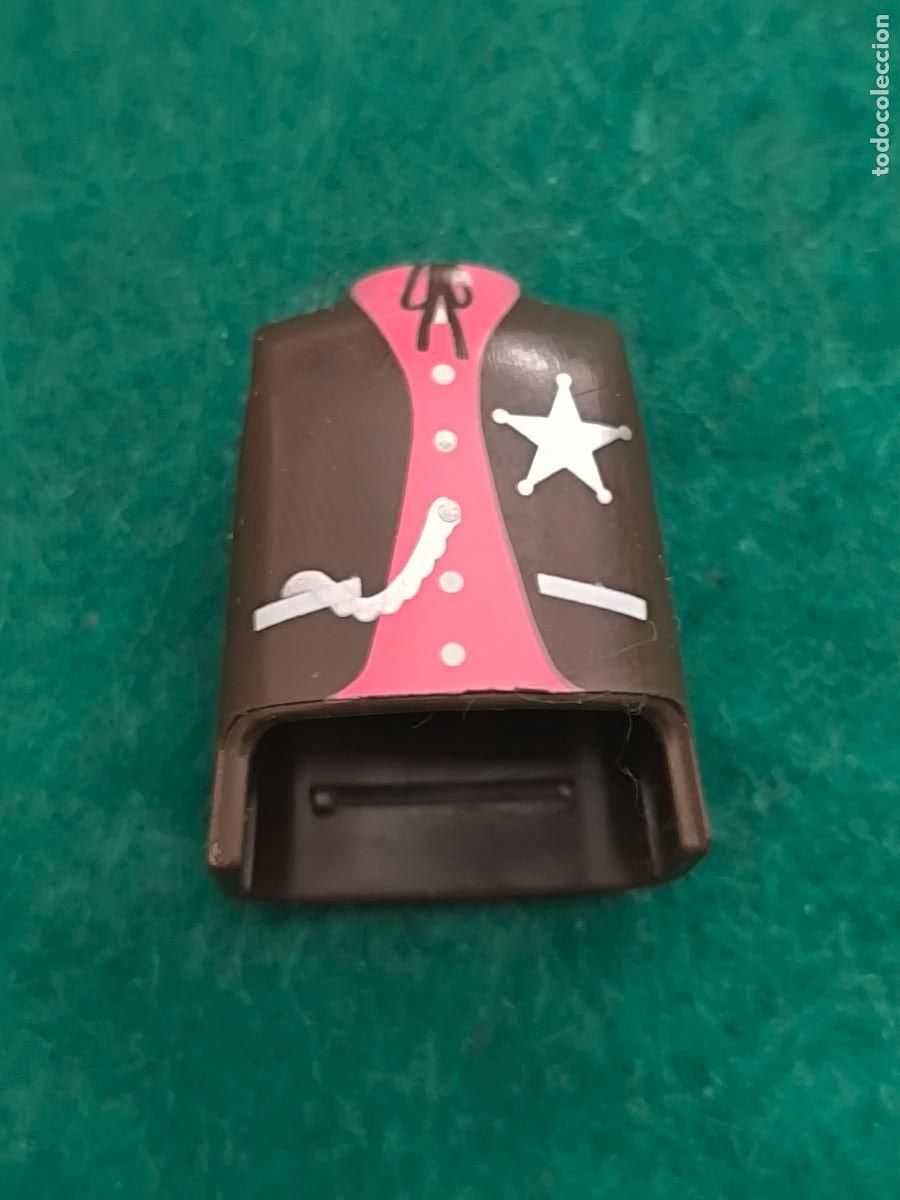 Playmobil: playmobil cuerpo torso marr&oacute;n rosa cadena estrella sheriff oeste vaquero marshall sudistas nordistas