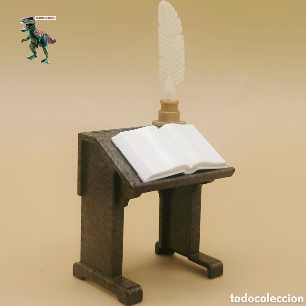 Playmobil: Playmobil facistol atril mesa libro tintero pluma medieval musico escritor escribano monje astronomo