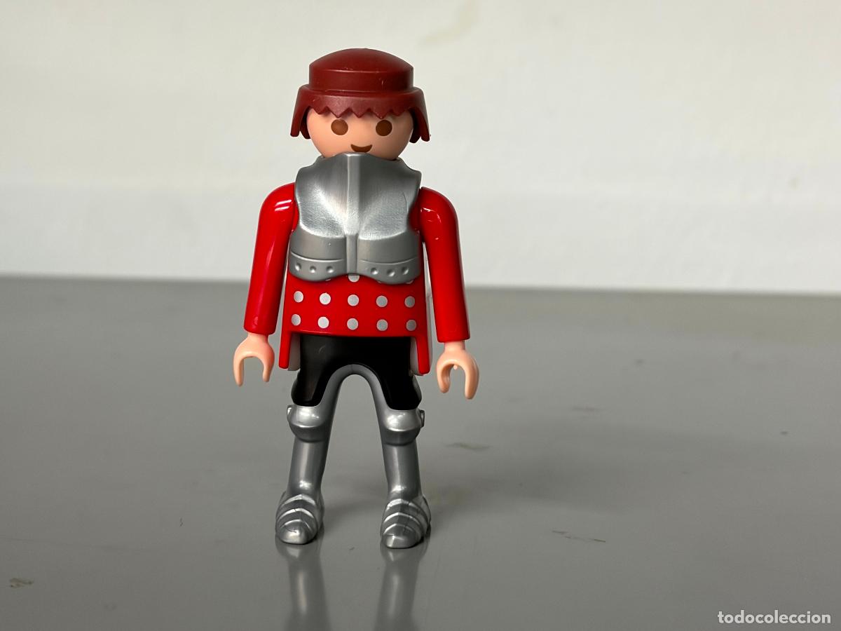 Playmobil: playmobil figura medieval con coraza cuello y piernas bota armadura plata -mix20