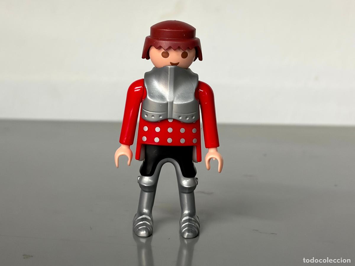 Playmobil: playmobil figura medieval con coraza cuello y piernas bota armadura plata -mix20