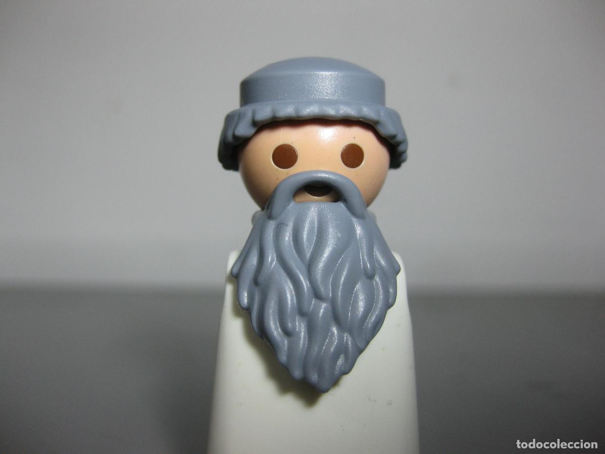Playmobil: PLAYMOBIL CABEZA RECAMBIO + pelo gris + barba gris recambio anciano abuelo - las 3 cosas