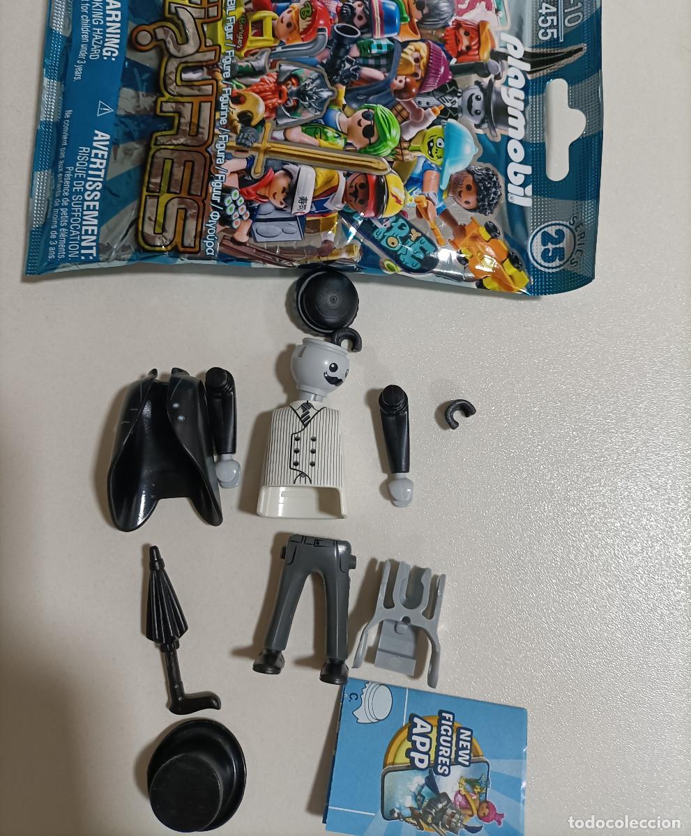 Playmobil: PLAYMOBIL SOBRE SERIE 25 CABALLERO BLANCO NEGRO 71455 retro paraguas sombrero bombin bigote moreno