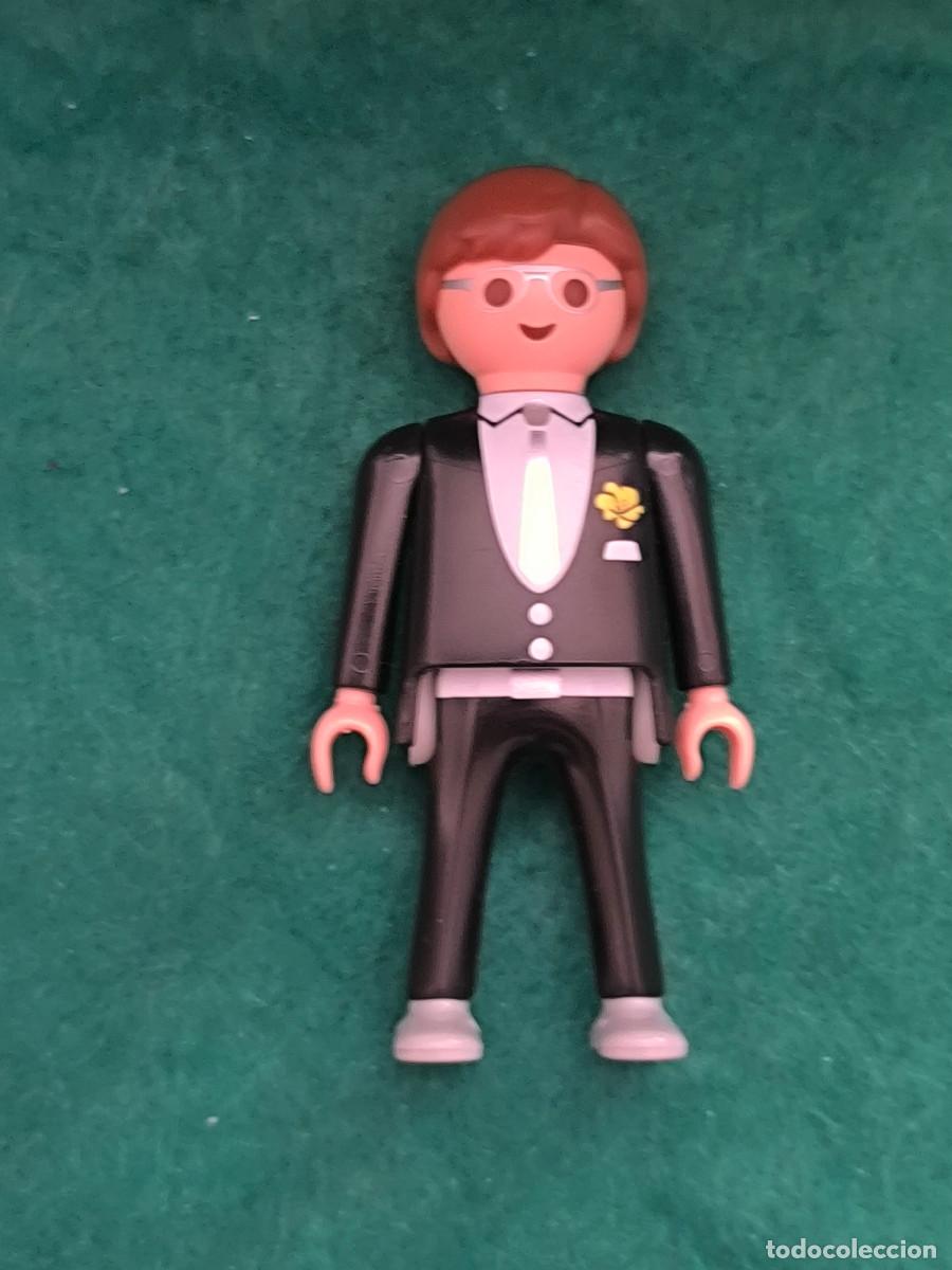 Playmobil: Playmobil figura novio con gafas boda traje negro y corbata ciudad city victoriano