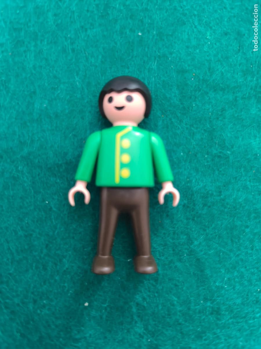 Playmobil: playmobil figura ni&ntilde;o victoriano oeste &eacute;poca medieval camisa verde botones piernas marr&oacute;n
