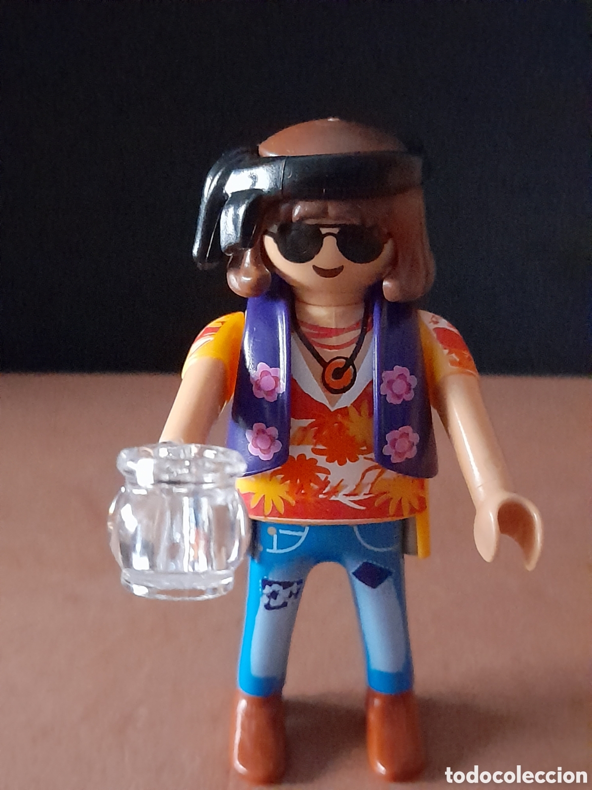 Playmobil: Playmobil figuras, hippie con vaso de cerveza