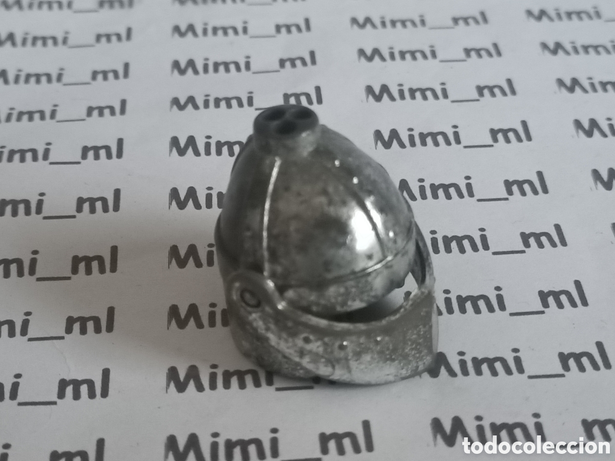 Playmobil: Playmobil casco cromado primera &eacute;poca torneo medieval 3265 sin plumas