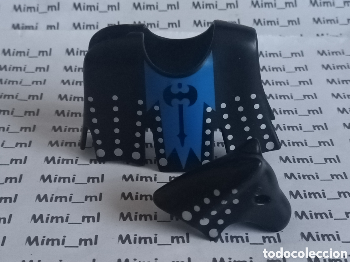 Playmobil: Playmobil gualdrapa negra con m&aacute;scara torneo medieval orden hacha