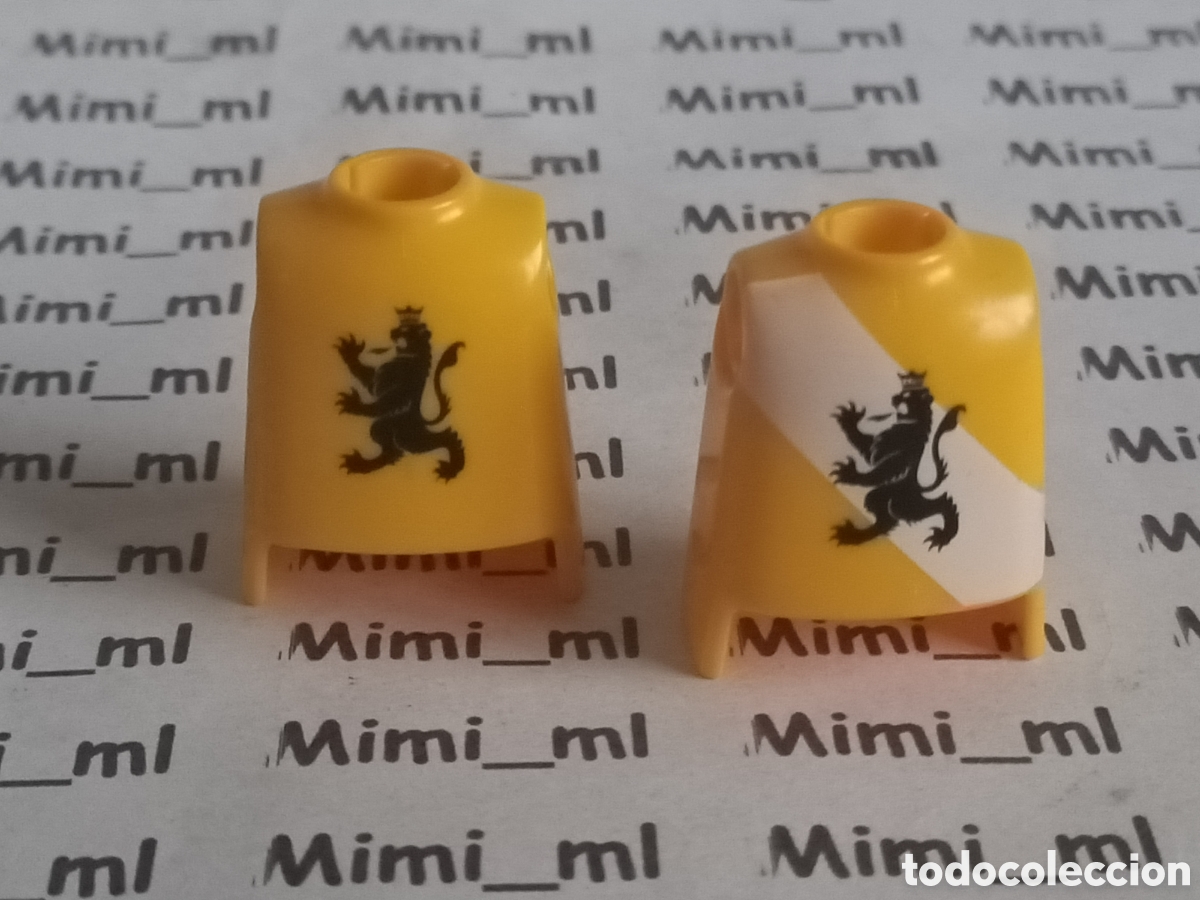 Playmobil: Playmobil 2 torsos amarillos caballero medieval orden le&oacute;n rampante