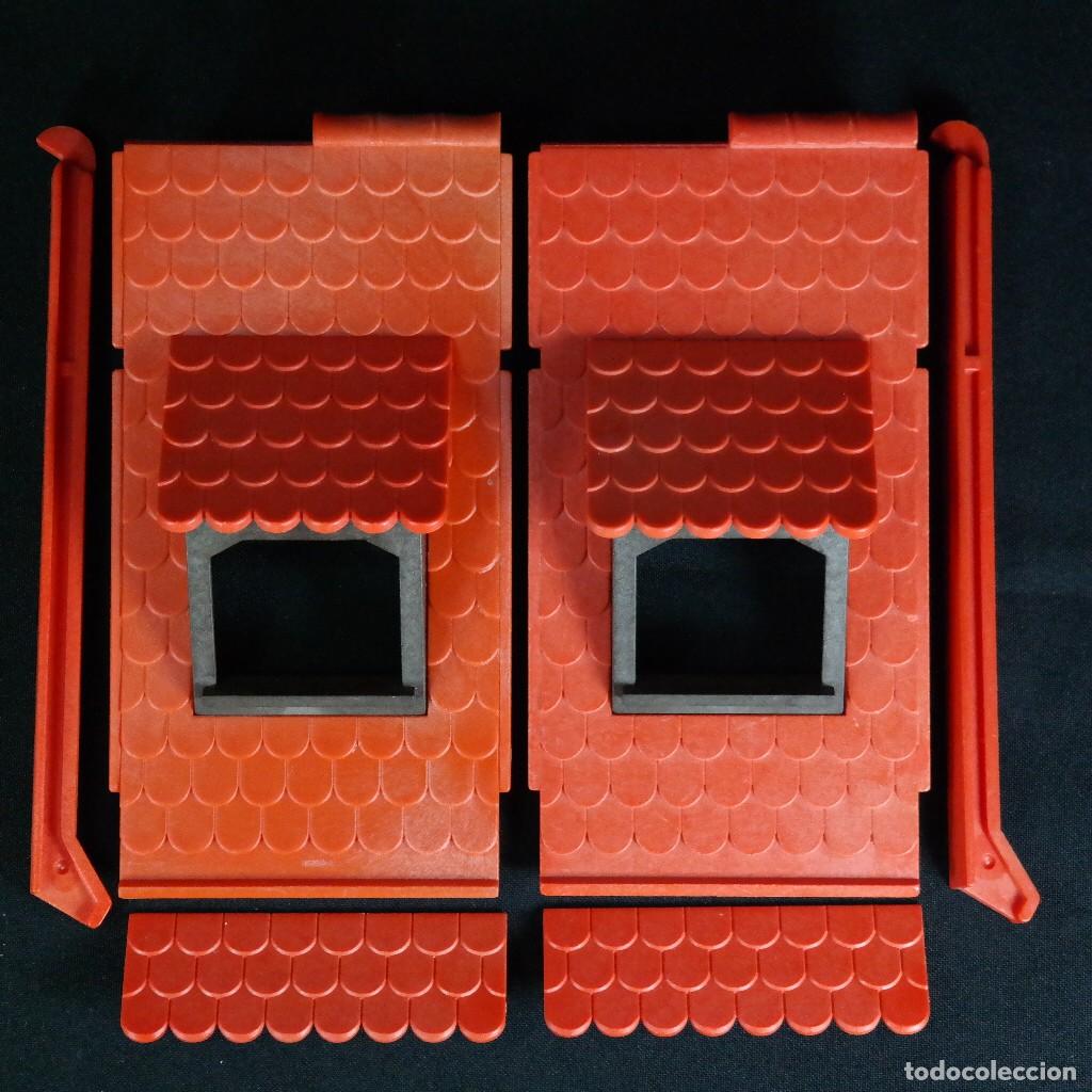 Playmobil: Playmobil dos techos con ventanas, conectores y tejuelas steck ☼