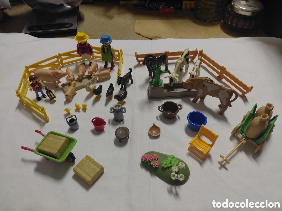 Playmobil: PLAYMOBIL LOTE DE GRANJA.GRANJEROS.PIARA DE CERDOS VACA CABALLO GALLINAS.TODO LO QUE SE VE EN LAS FO