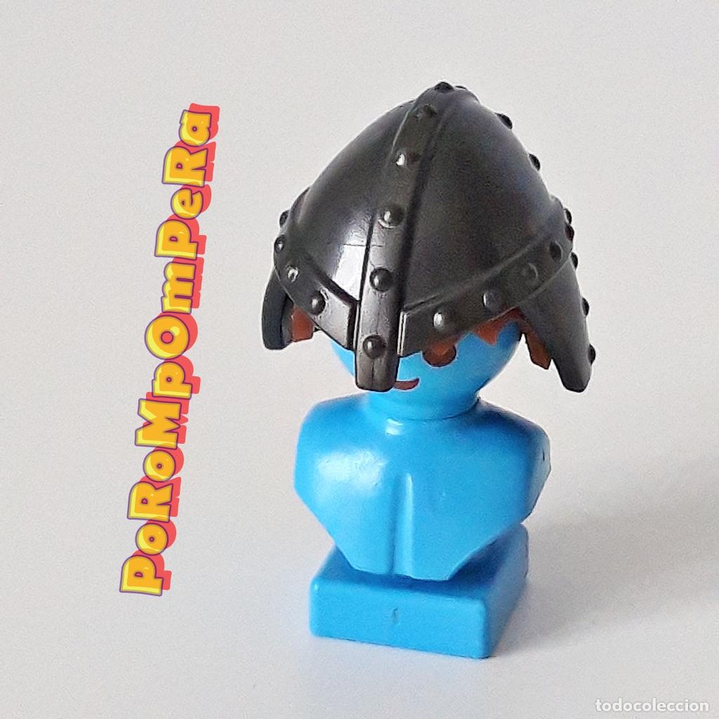 Playmobil: PLAYMOBIL CASCO OSCURO METALIZADO PROTECTOR NARIZ CABALLERO MEDIEVAL GUERRERO B&Aacute;RBARO GLADIADOR GR4