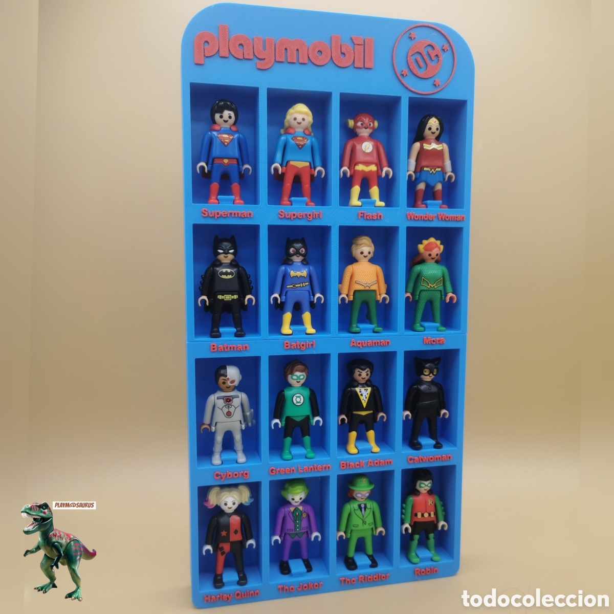 Playmobil: Playmobil coleccion completa Kinder sorpresa 2025 DC super heroes 16 figuras + expositor 3D