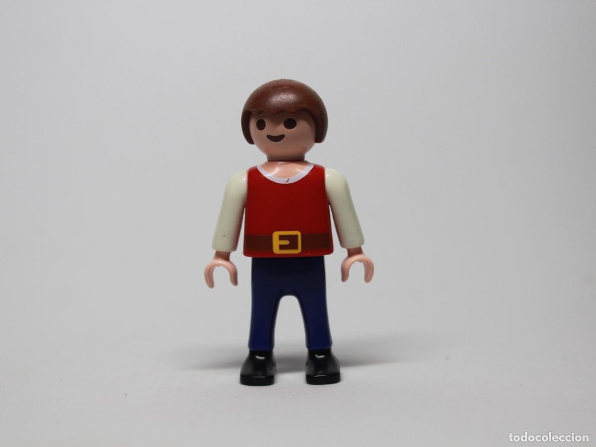 Playmobil: Figura ni&ntilde;o playmobil camiseta roja cintur&oacute;n pantal&oacute;n azul a&ntilde;o 1995