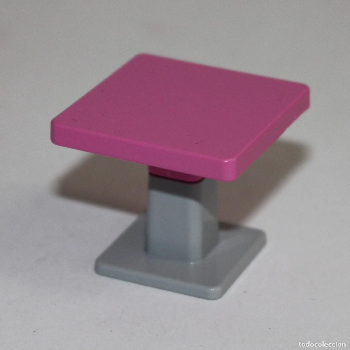 Playmobil: Playmobil Mesita fucsia y gris 33x33 mm