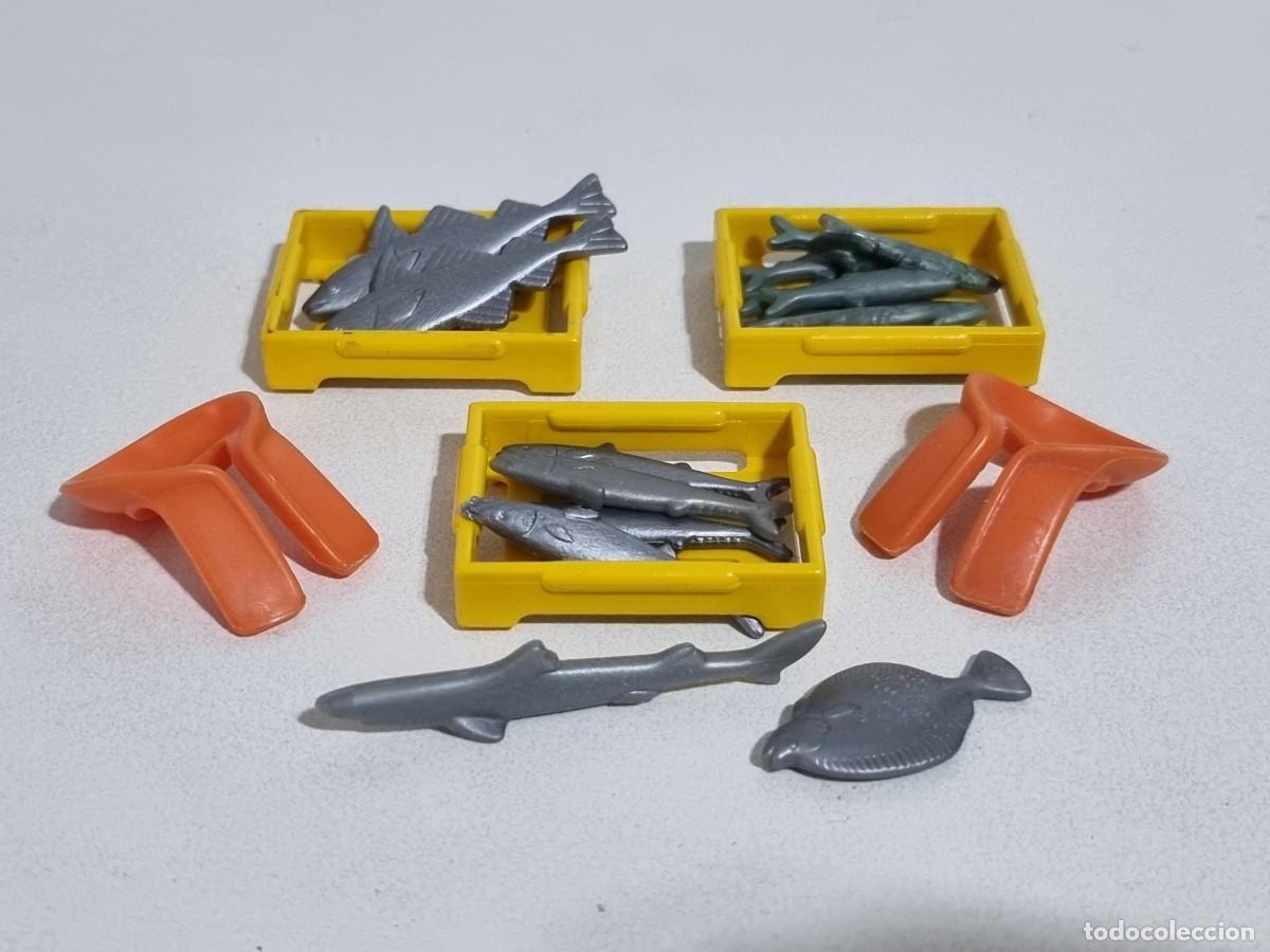 Playmobil: Playmobil 3551 Lote Caja Amarilla Pescado Captura Barco Pesca Susanne Pescador