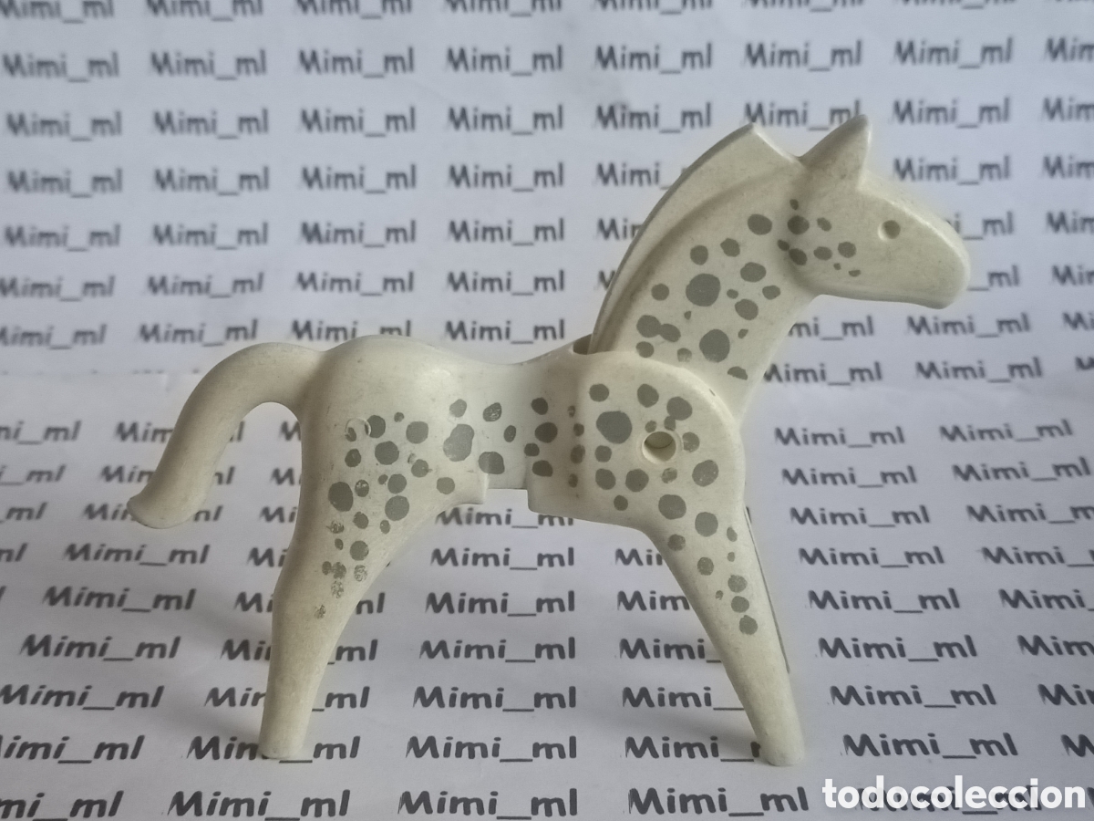 Playmobil: Playmobil caballo blanco primera &eacute;poca moteado serie rosa poblado indio animales western
