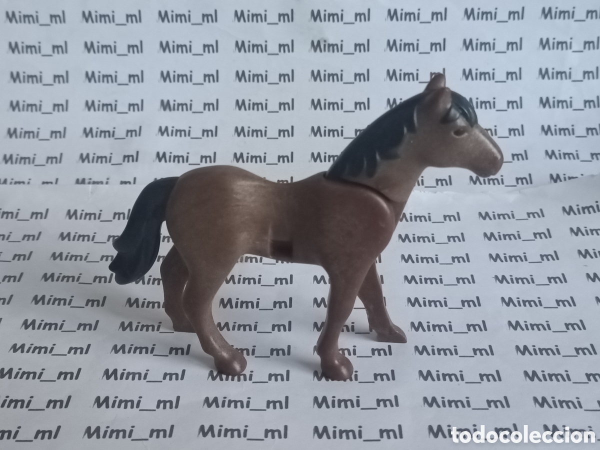 Playmobil: Playmobil caballo marr&oacute;n oscuro segunda generaci&oacute;n animales western oeste medieval