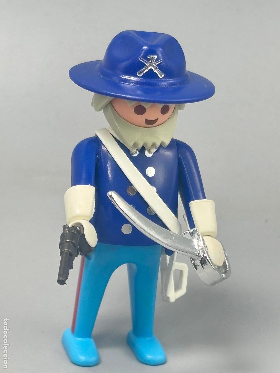 Playmobil: PLAYMOBIL figura capit&aacute;n nordista con espada fuerte oeste