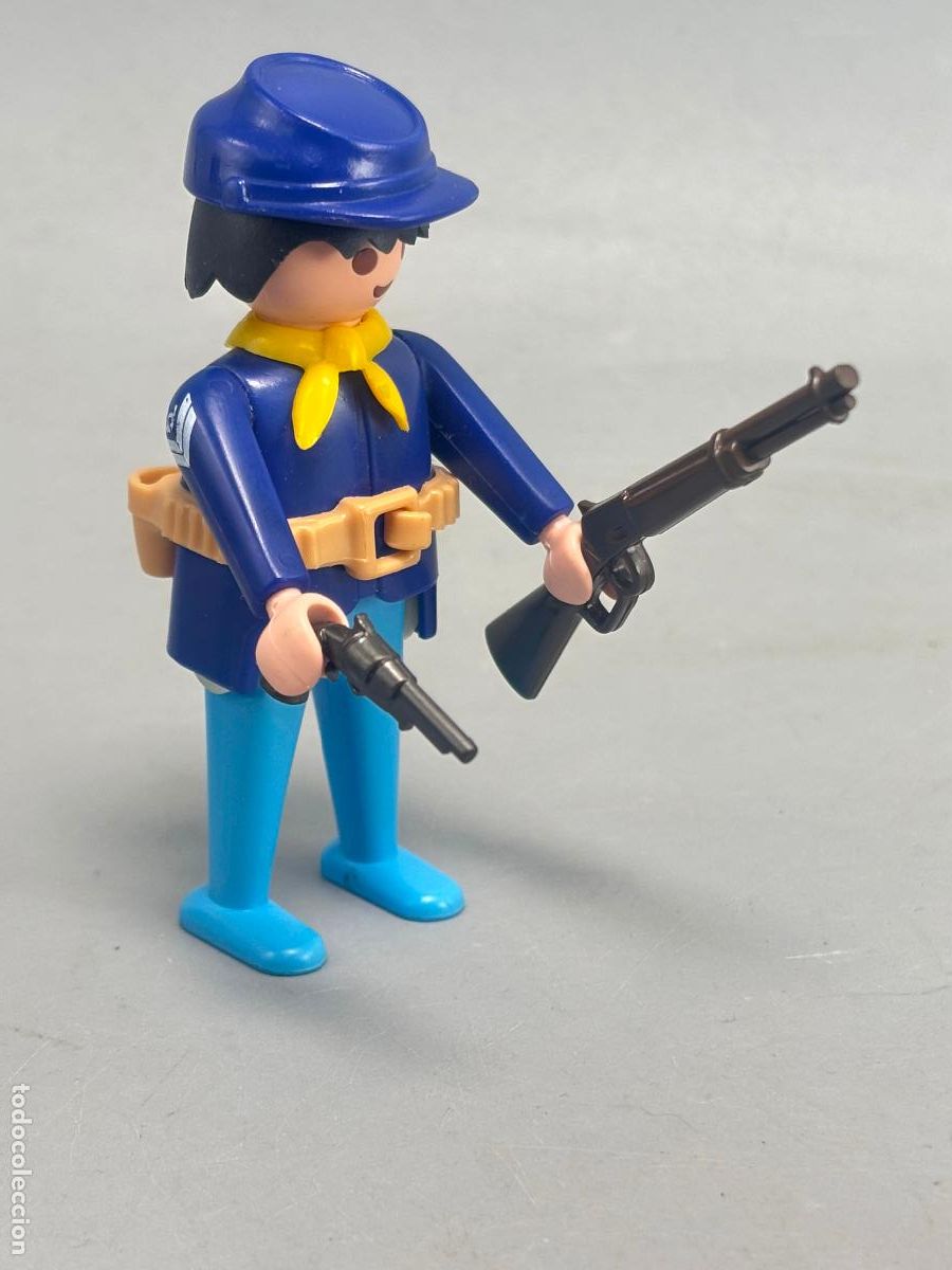 Playmobil: PLAYMOBIL figura soldado nordista con rifle caballeria fuerte oeste