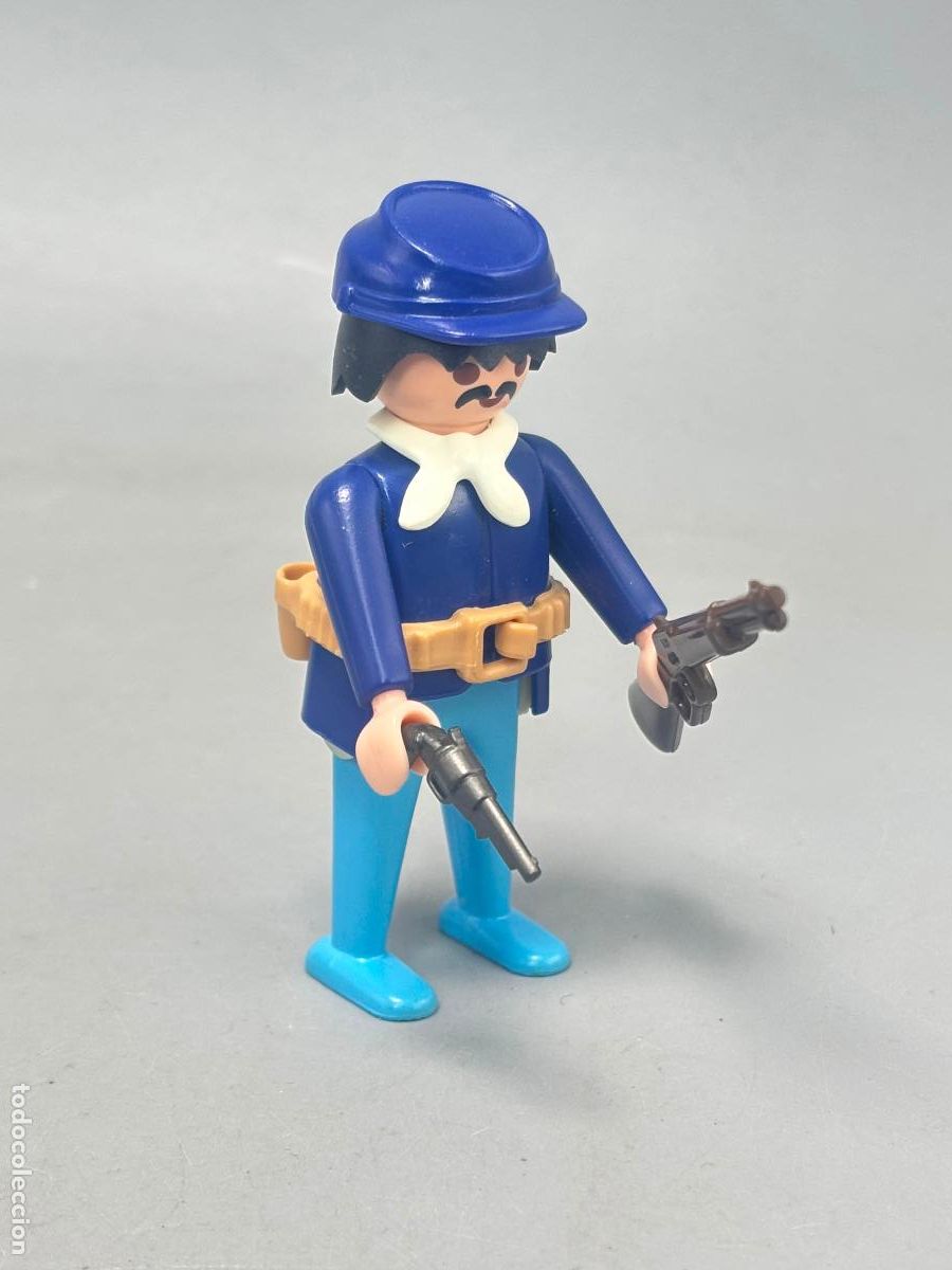 Playmobil: PLAYMOBIL figura soldado nordista con rifle caballeria fuerte oeste