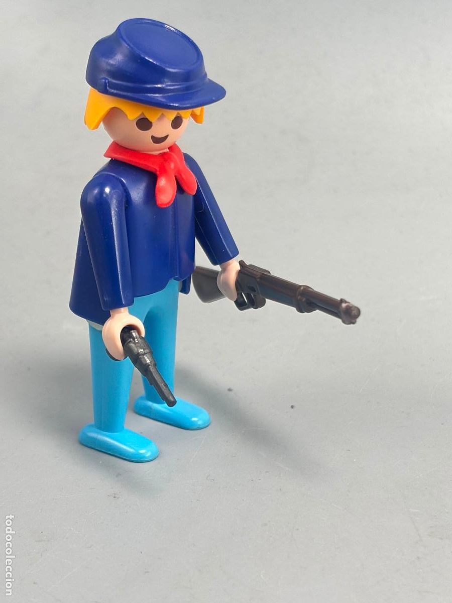 Playmobil: PLAYMOBIL figura soldado nordista con rifle caballeria fuerte oeste
